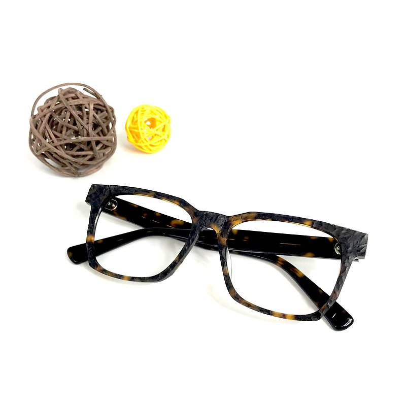 玳瑁色复古方框日本手工眼镜 - 眼镜/眼镜框 - 塑料 咖啡色