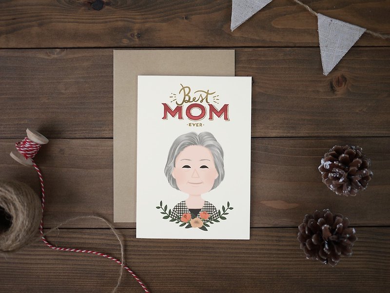 定制化母亲节卡片 | 给妈妈的礼物 | 定制画像 | 电子版 - 电子手绘真人画像/绘画/插画 - 其他材质 