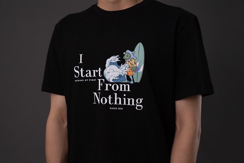 Sean Sean Surf  冲浪小N T-shirt - 女装 T 恤 - 棉．麻 黑色