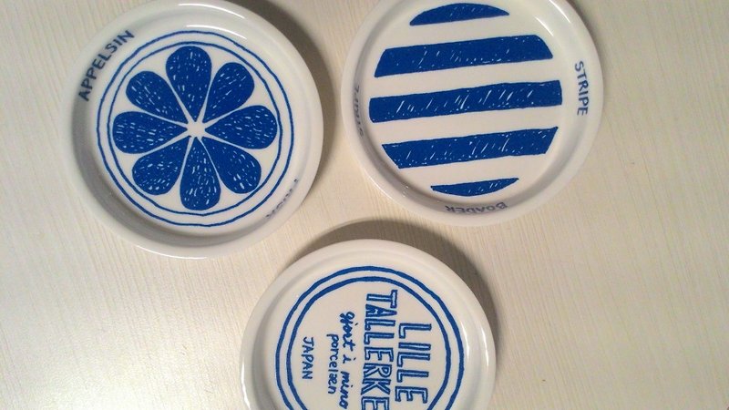 北欧风图案材质厚实小碟  三图案一组 清爽的蓝 日本限量商品 - 浅碟/小碟子 - 瓷 蓝色