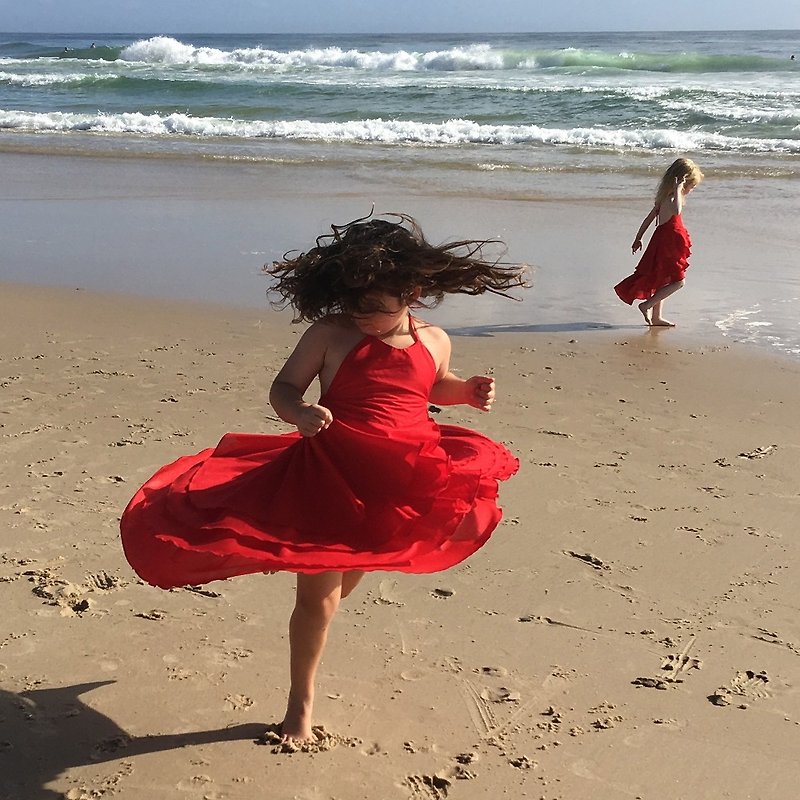 女孩红色生日派对礼服新年芭蕾短裙 - 童装礼服/连衣裙 - 棉．麻 红色