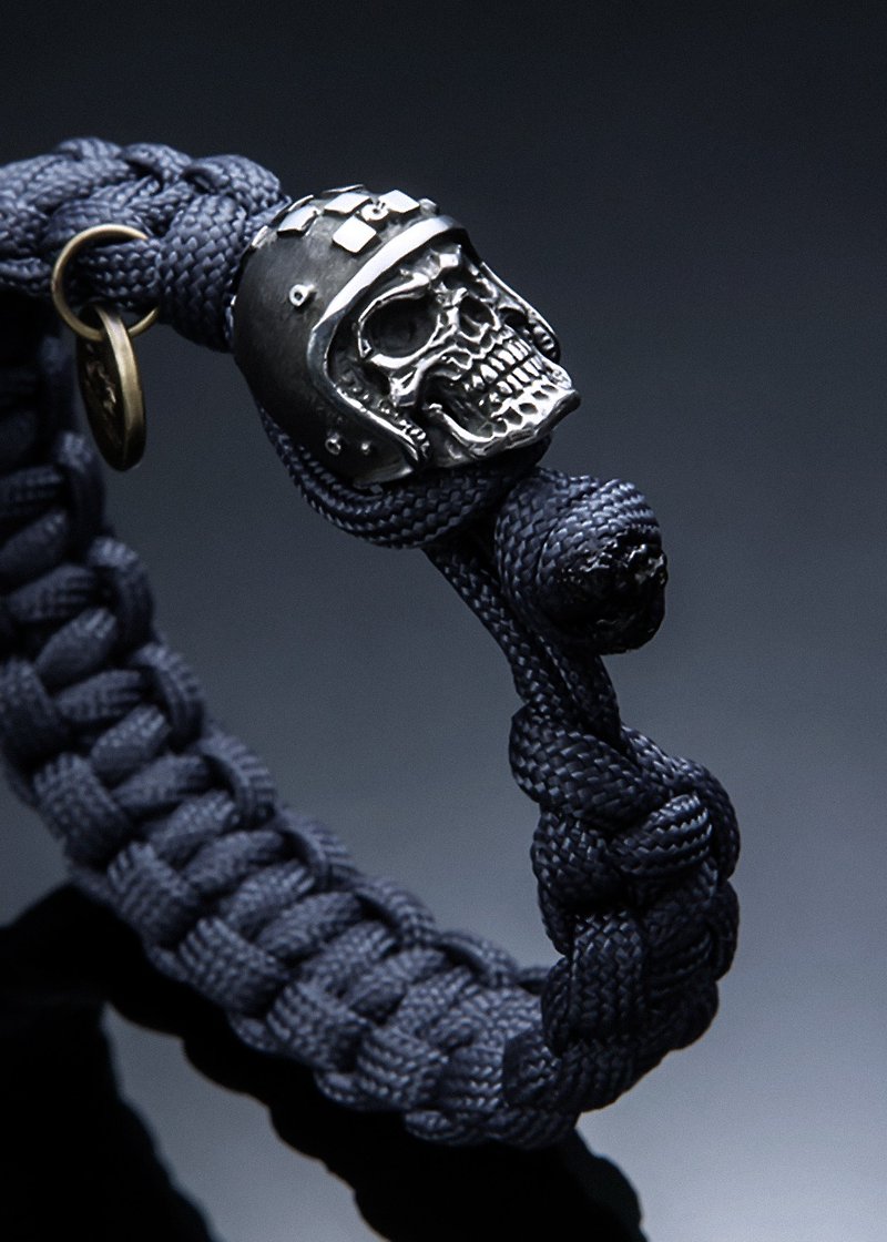 Helmet Skull Survival Bracelet 安全帽骷髅求生手环—海军蓝 - 手链/手环 - 纯银 多色