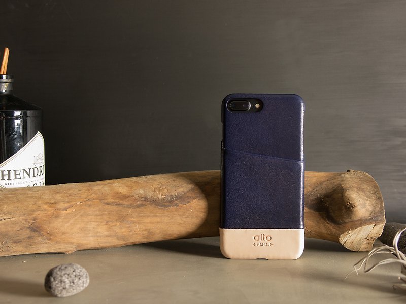 Alto iPhone 8 Plus 真皮手机壳背盖5.5寸 Metro - 海军蓝/本色 - 手机壳/手机套 - 真皮 蓝色