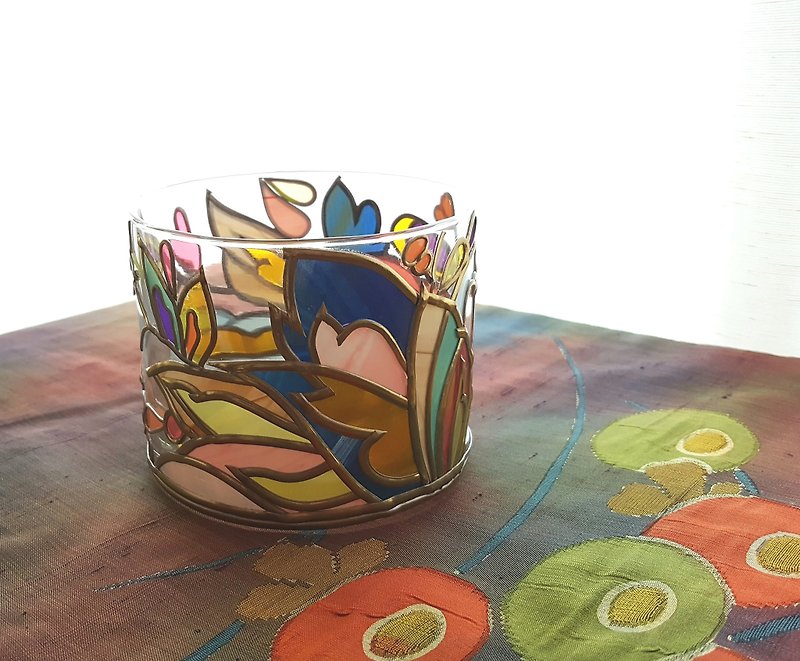 ３Wayキャンドルホルダー『玉響 TAMAYURA』円形ガラス - 蜡烛/烛台 - 玻璃 多色