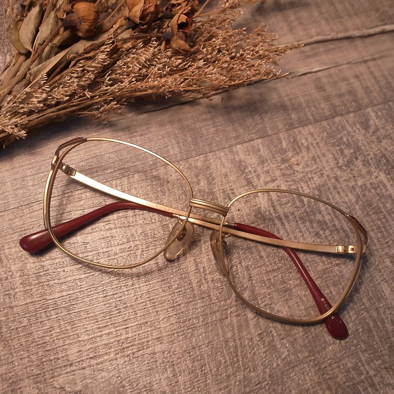 老骨头 金x红特殊镜脚金属镜框A7 vintage - 眼镜/眼镜框 - 其他金属 金色