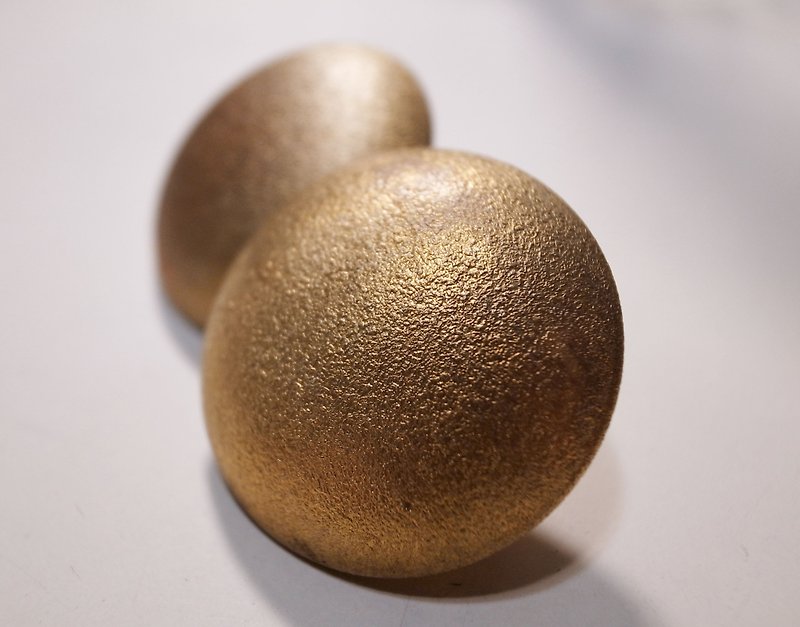 月光黄铜夹式耳环 - 耳环/耳夹 - 其他金属 金色