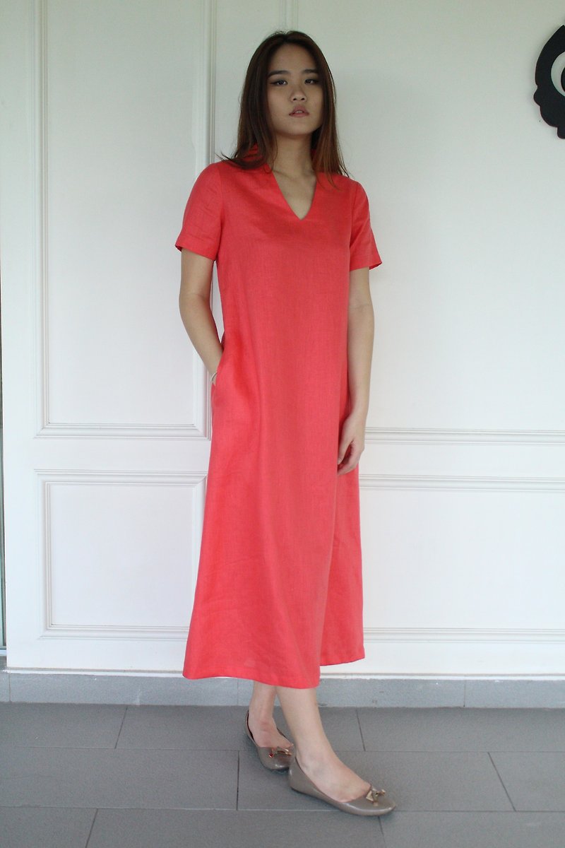 women clothing / long linen dress / linen clothing / dress for women  E-45D - 洋装/连衣裙 - 亚麻 