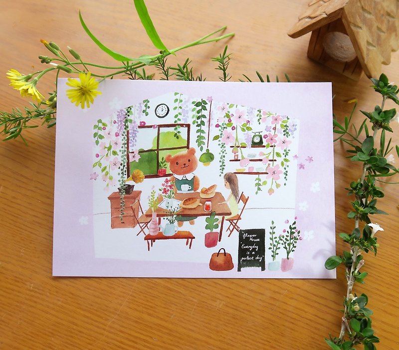 春天的花屋 - 卡片/明信片 - 纸 粉红色