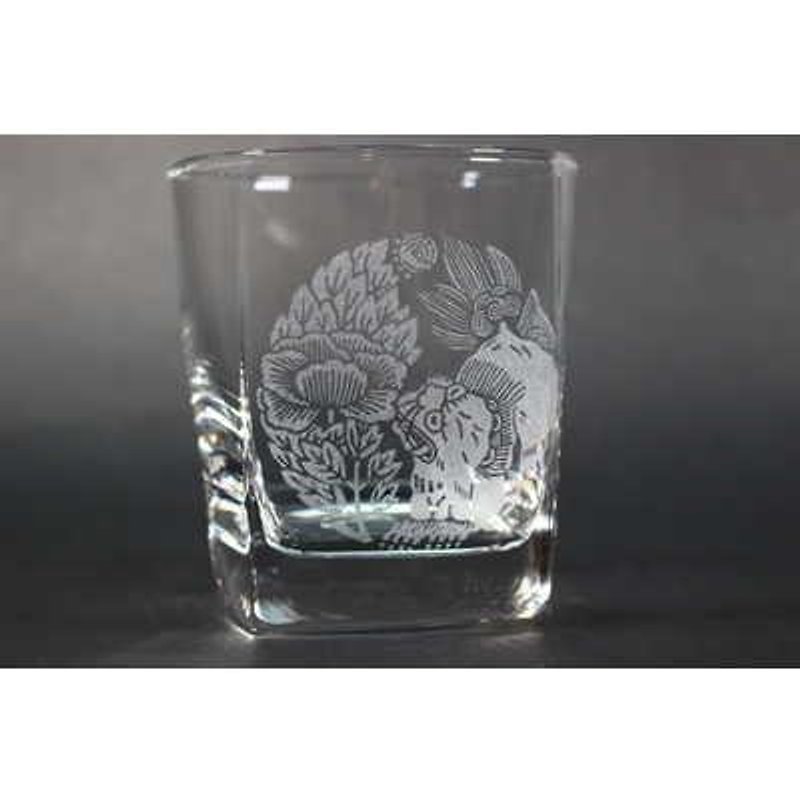 唐獅子牡丹・甲　ロックグラス - 杯子 - 玻璃 