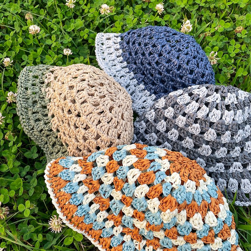 钩针编织渔夫帽 草帽 - 定制化 - 帽子 - 环保材料 多色