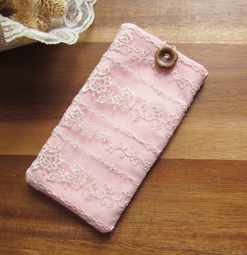 花采蕾丝手机袋 - 其他 - 其他人造纤维 粉红色