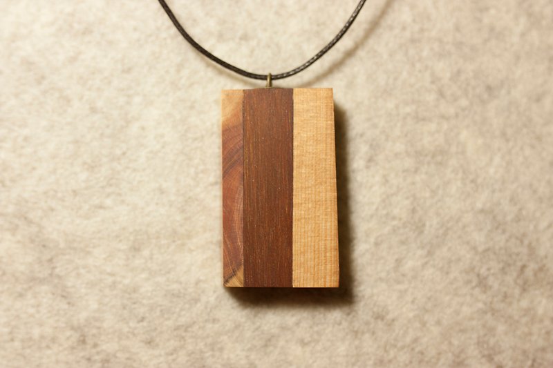 木石－三色长矩阵 - 项链 - 木头 咖啡色