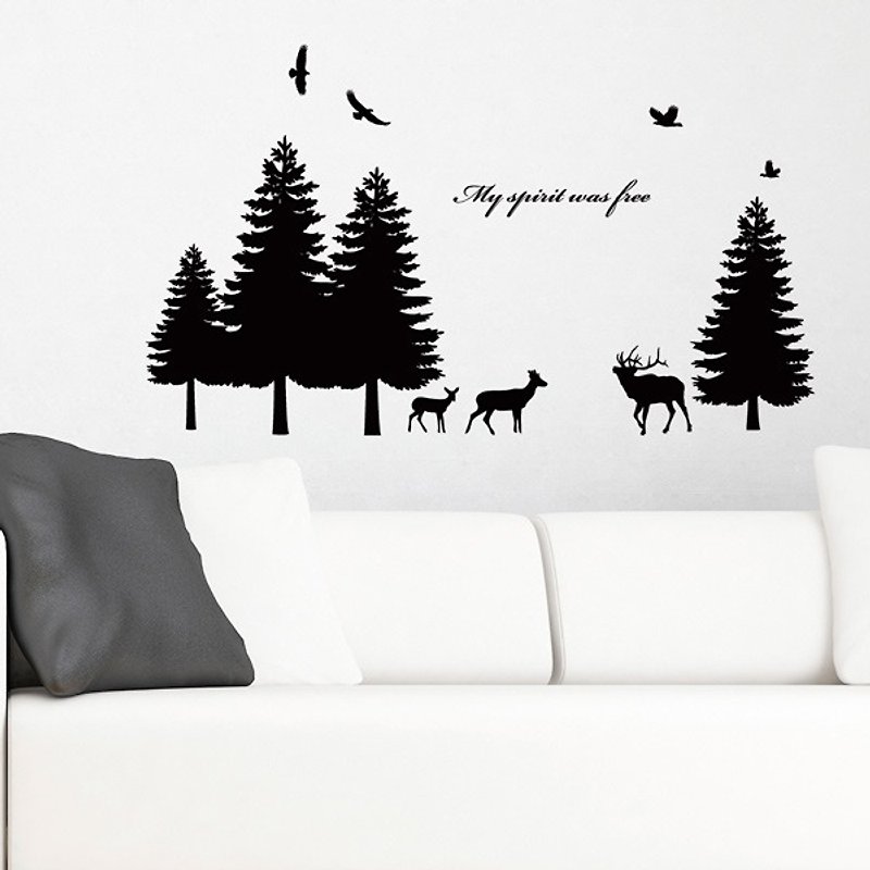 Smart Design 创意无痕壁贴◆松树森林(8色) - 墙贴/壁贴 - 纸 咖啡色