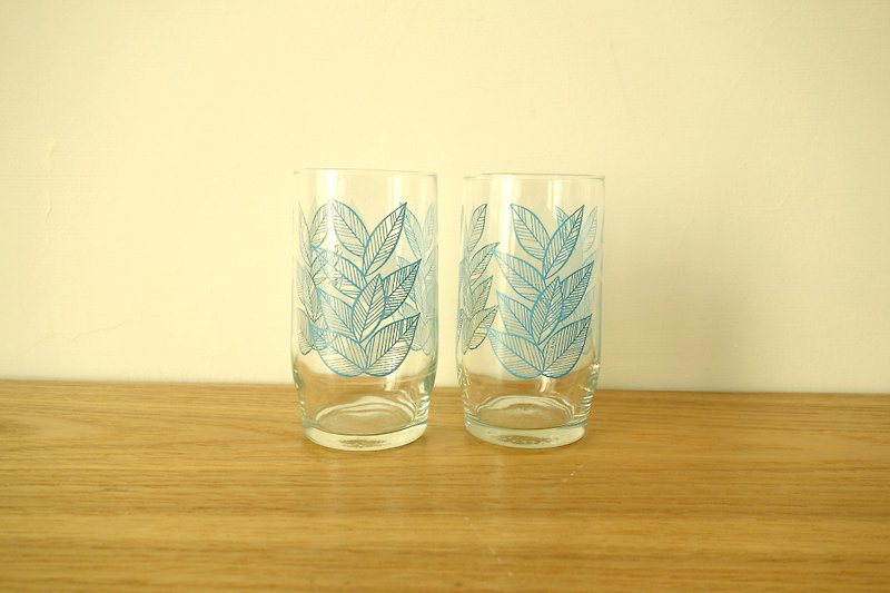 英国复古玻璃水杯_蓝叶子 - 茶具/茶杯 - 玻璃 蓝色