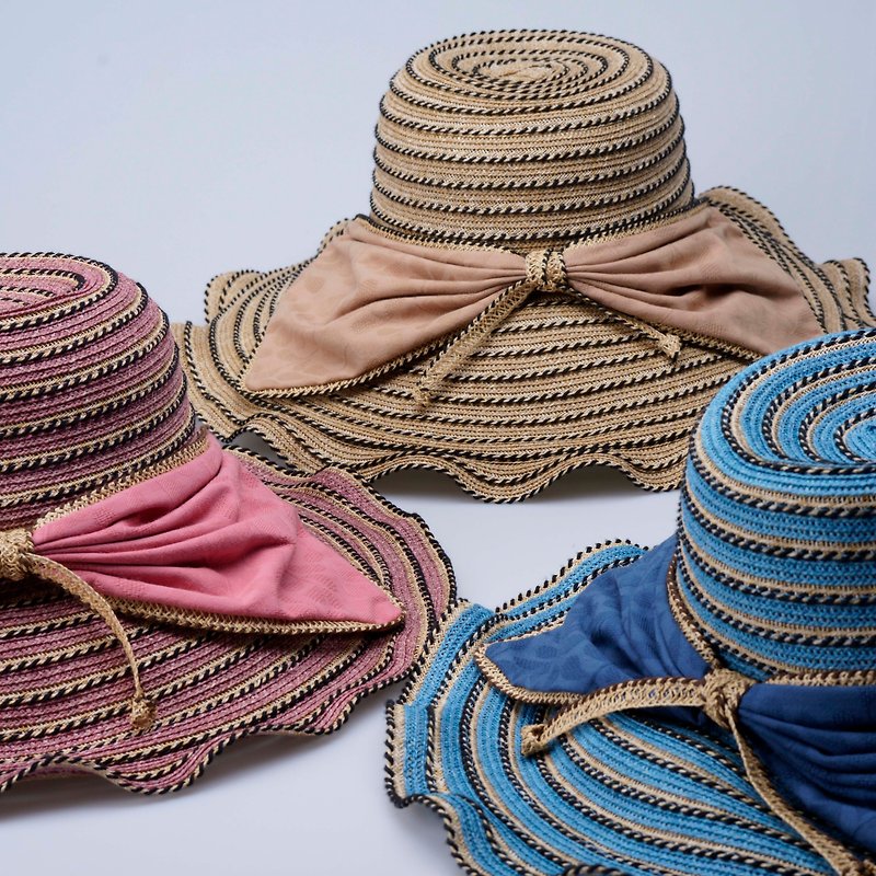 超大帽檐棉+草帽 - 帽子 - 其他材质 卡其色