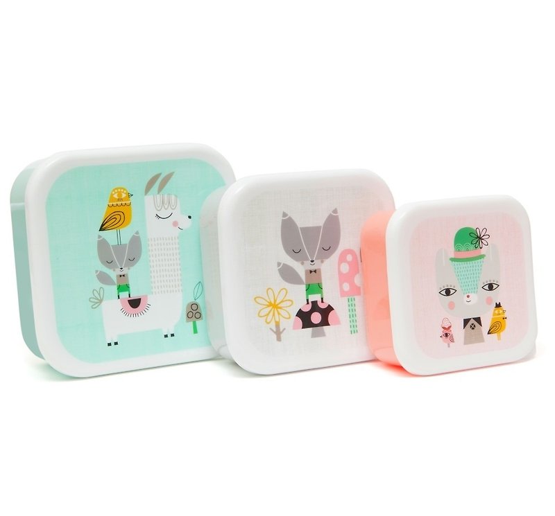 荷兰Petit Monkey 零食盒3入组-草尼马与好朋友 - 野餐垫/露营用品 - 塑料 