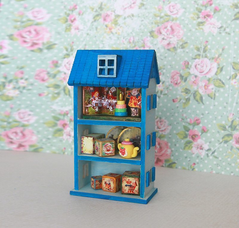 Miniature cabinet 1:12 scale. For doll House. - 其他 - 木头 蓝色