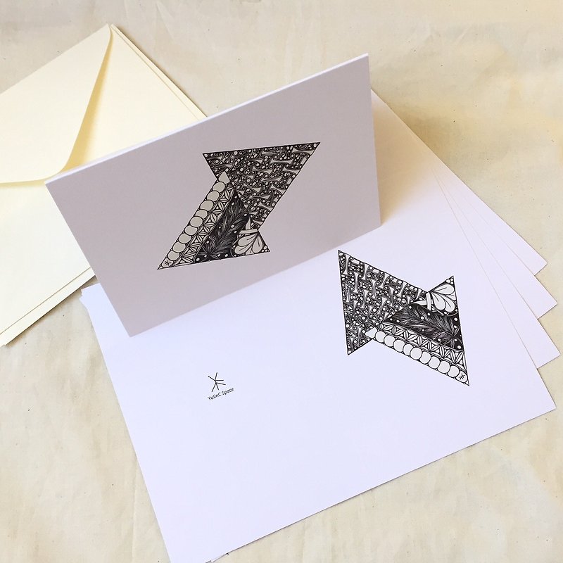 手绘禅绕艺术x舒压着色万用卡Duo Triangles (5PCS/SET) - 卡片/明信片 - 纸 