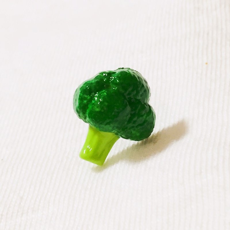 不挑食系列蔬菜耳环(单耳贩售)(可改耳夹式) - 耳环/耳夹 - 粘土 绿色