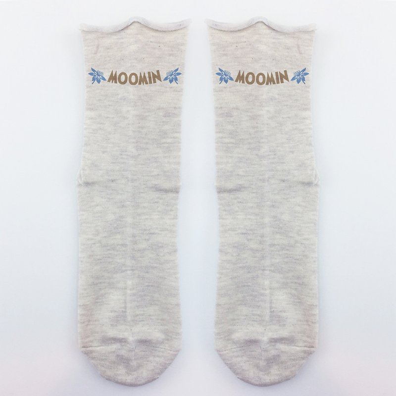 Moomin噜噜米授权-卷边长袜(灰),AE02 - 袜子 - 棉．麻 咖啡色
