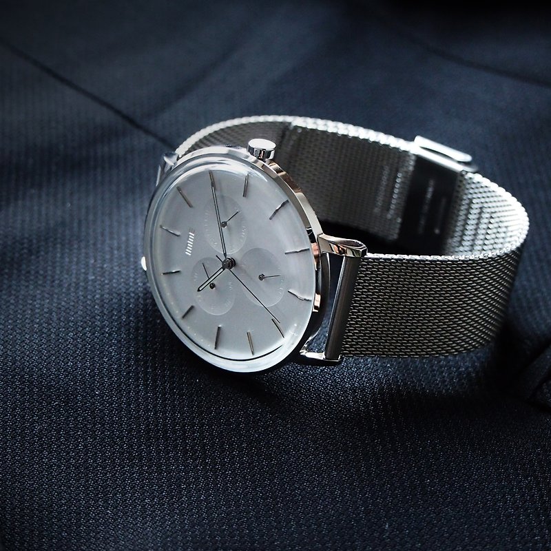 简约设计手表 5104 | 不锈钢网带 - 男表/中性表 - 其他金属 银色