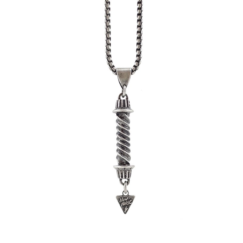 音量扭转项链 Volume twist necklace(古银色) - 项链 - 其他金属 灰色