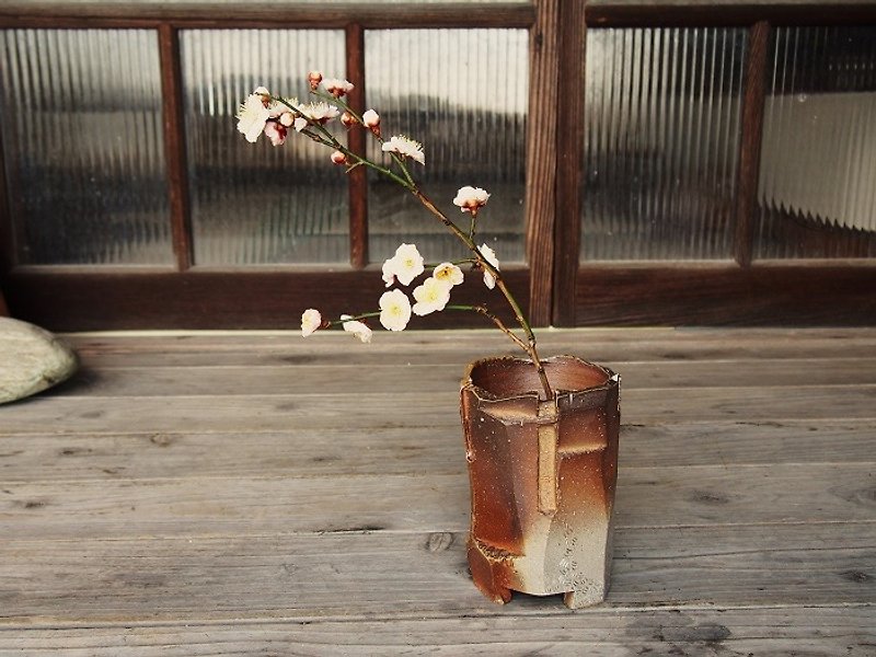 備前 花入れ＿ h3-018 - 植栽/盆栽 - 陶 咖啡色