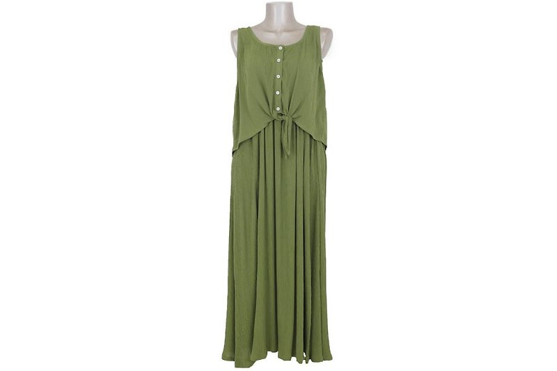 サマードレスセットアップ＜カーキ＞ - 洋装/连衣裙 - 其他材质 绿色