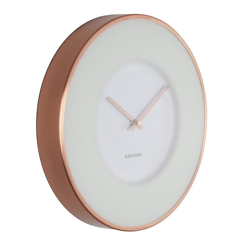 Karlsson, Wall clock Illusion white steel copper plated case - 时钟/闹钟 - 纸 白色