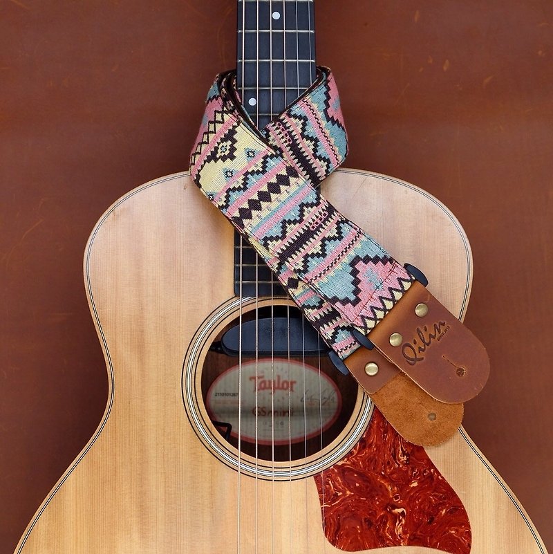 桃红色被编织的吉他皮带 - 吉他/乐器 - 真皮 粉红色