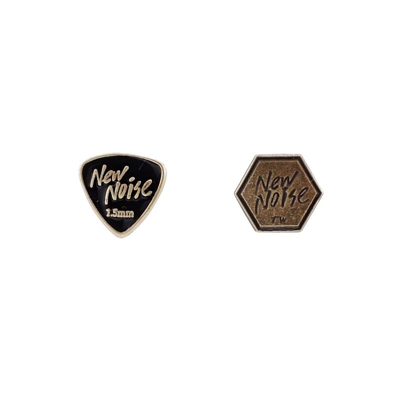 NEW NOISE 音乐饰品实验所-简单PICK耳针式耳环 (古铜款) - 耳环/耳夹 - 其他金属 咖啡色
