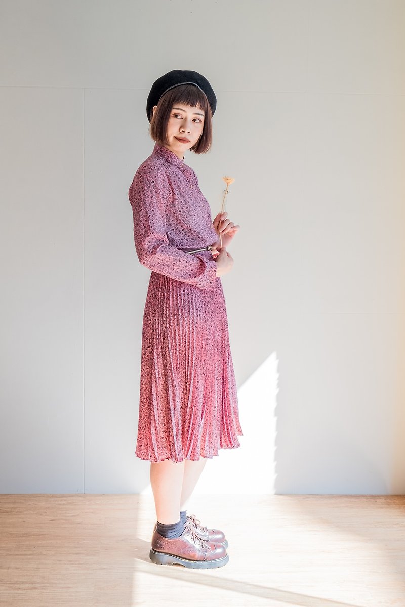 Vintage / 长袖洋装 no.20 tk - 洋装/连衣裙 - 聚酯纤维 粉红色