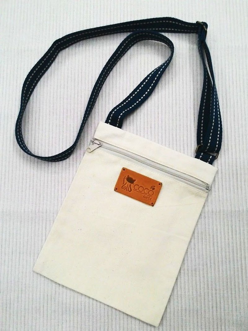 无印帆布斜背袋包(印刷 蝶谷巴特 素材)SDL01 - 侧背包/斜挎包 - 棉．麻 