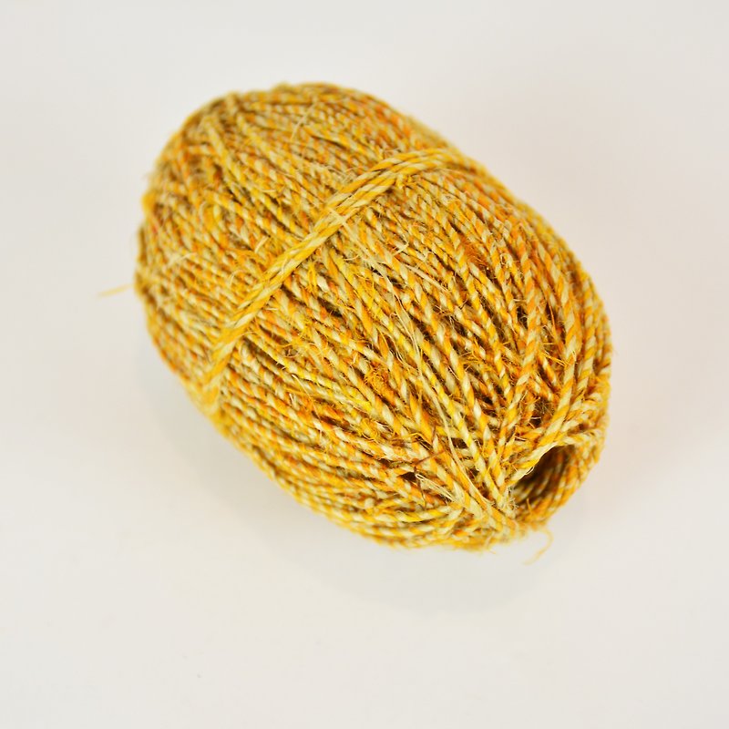 手捻麻线-双色 自然色/黄色-公平贸易 - 编织/刺绣/羊毛毡/裁缝 - 棉．麻 黄色