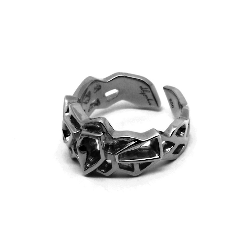 WIREFRAME Ring (S) / Metallic Black (Small) - 戒指 - 其他金属 黑色