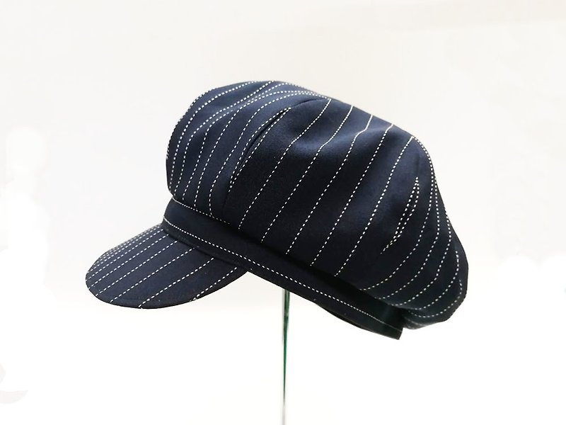 报童帽/贝蕾帽H01-013(限量商品)黑蓝色 - 帽子 - 其他材质 黑色