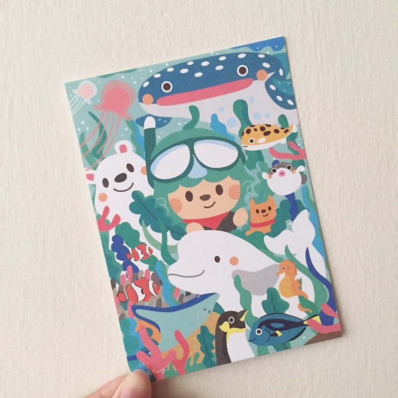 【海洋】明信片 - 卡片/明信片 - 纸 蓝色