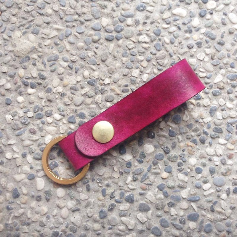 经典型钥匙圈 特殊色-红紫 (黑边打磨) - 钥匙链/钥匙包 - 真皮 紫色
