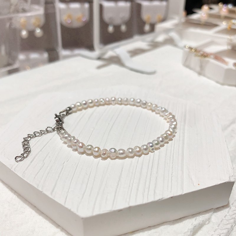 超光亮迷你天然珍珠手链 (珍珠尺寸: 3.5-4mm) - 手链/手环 - 珍珠 