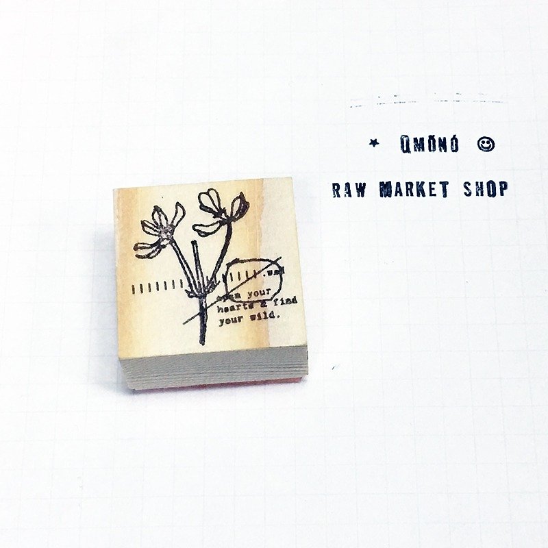 Raw Market Shop 原木印章【花卉系列 No.196】 - 印章/印台 - 木头 卡其色