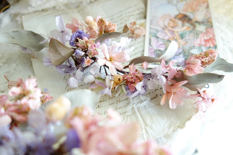 婚礼花饰系列~花仙粉紫花排发饰 - 发饰 - 植物．花 粉红色