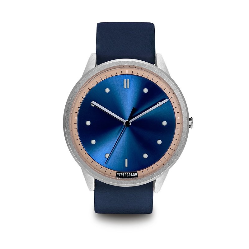HYPERGRAND - 02基本款系列 - 银蓝表盘蓝皮革 手表 - 男表/中性表 - 其他材质 蓝色