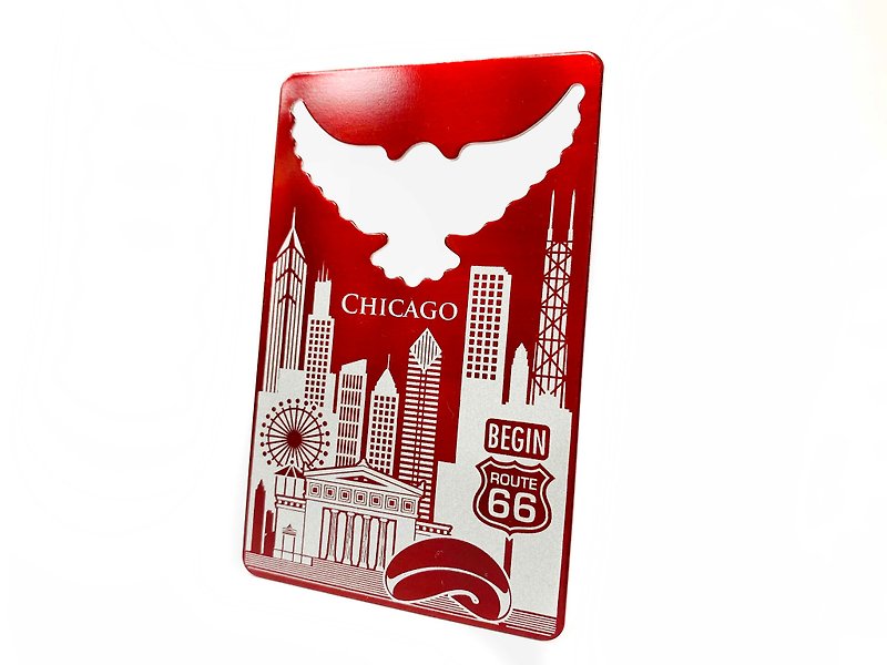 开瓶卡│红色│芝加哥│附强力磁铁当冰箱贴 - 其他 - 不锈钢 红色