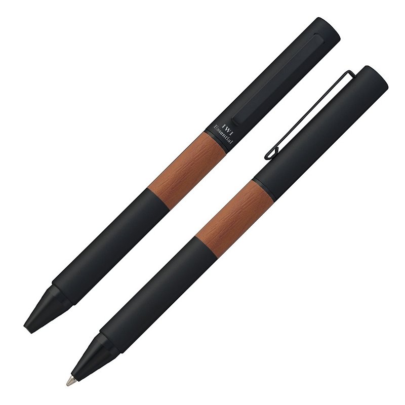 【IWI】Essential基础系列 0.7mm黑色油性原子笔-棕色仿木纹 - 圆珠笔/中性笔 - 其他金属 
