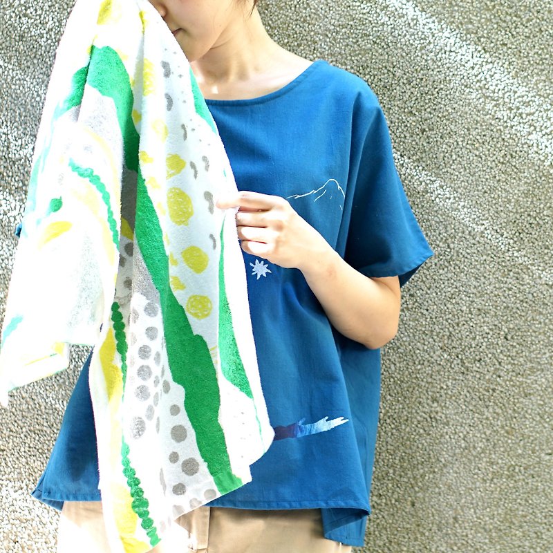 小狗星球纯棉软软毛巾 绿黄横款 - 毛巾浴巾 - 棉．麻 绿色