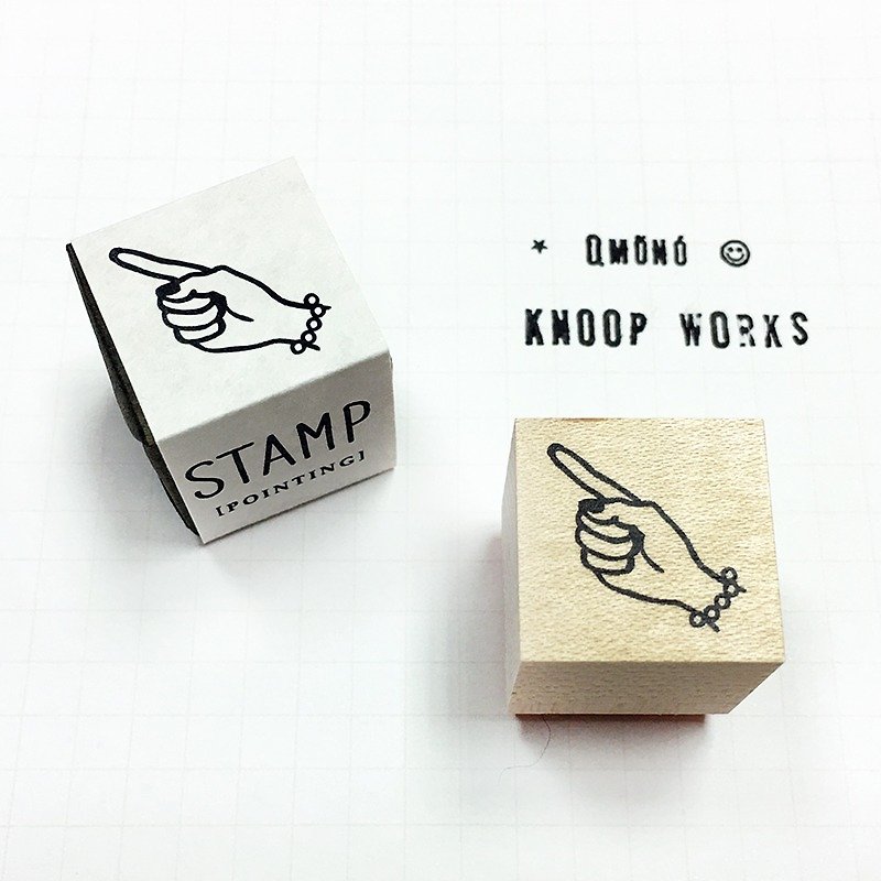 日本 KNOOP WORKS 印章 (手指 - B) - 印章/印台 - 木头 卡其色