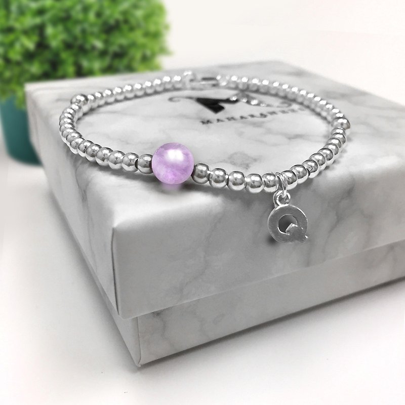 浪漫紫晶银珠手链 | 爱情手链 | 水晶手链 | 生日石 | 纯银手链 | 紫晶手链 | 银珠手链 - 手链/手环 - 其他材质 紫色