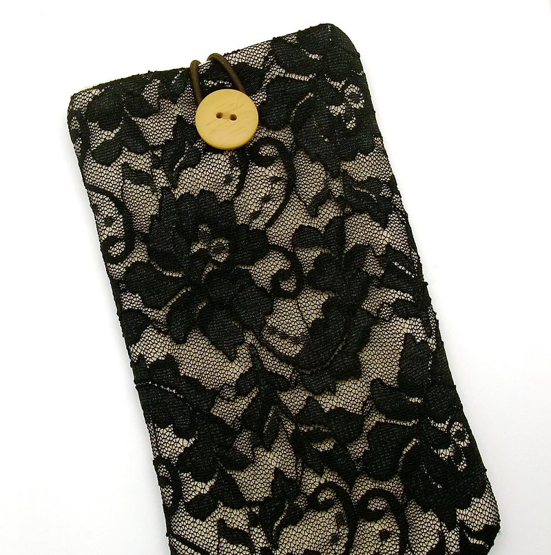 定制化电话包 手机袋 手机保护布套如iPhone   (P-238) - 手机壳/手机套 - 棉．麻 黑色