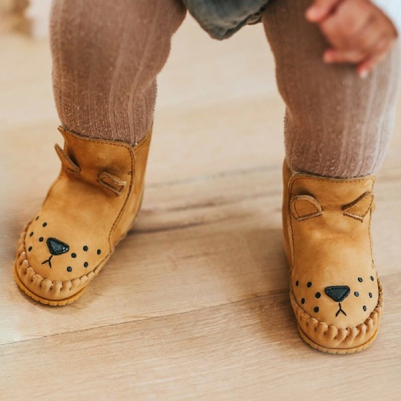 荷兰 Donsje 真皮内刷毛动物造型靴 宝宝鞋  橘色狮子 517-KL007 - 童装鞋 - 真皮 咖啡色
