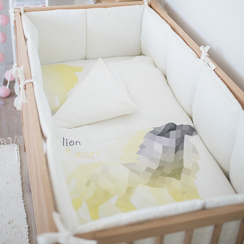 Linen (flax) baby crib bumpers - 婴儿床上用品 - 亚麻 白色